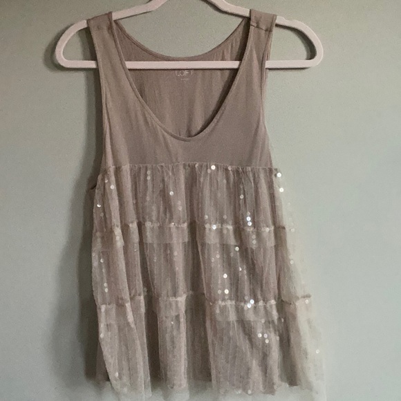 LOFT Tulle and Sequin Tank - Picture 2 of 7